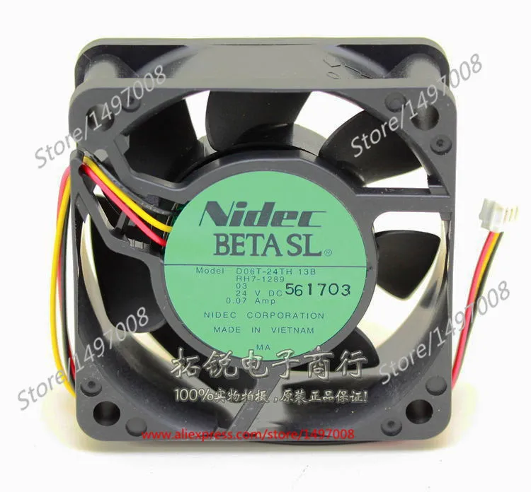 Nidec D06T-24TH 13B RH7-1289 DC 24V 0.07A 60x60x25mm Server Cooling Fan | Компьютеры и офис