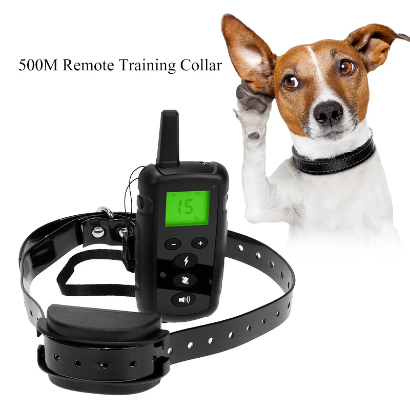 

500M Dog Electric Remote Training Collar Rechargeable Waterproof with LCD Display for All Size Pet Training Collar US/EU/AS Plug
