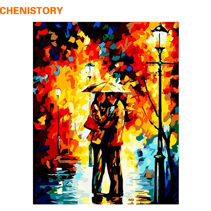 

CHENISTORY Landscape DIY Painting By Numbers Lovers Acrylic Paint On Canvas Hand-Painted Figure Abstract Paintings Wall Artwork