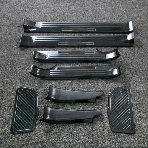 

10x Black Fit For Toyota Land Cruiser 08-17 Door Sill Scuff Plate Cover Pad Trim