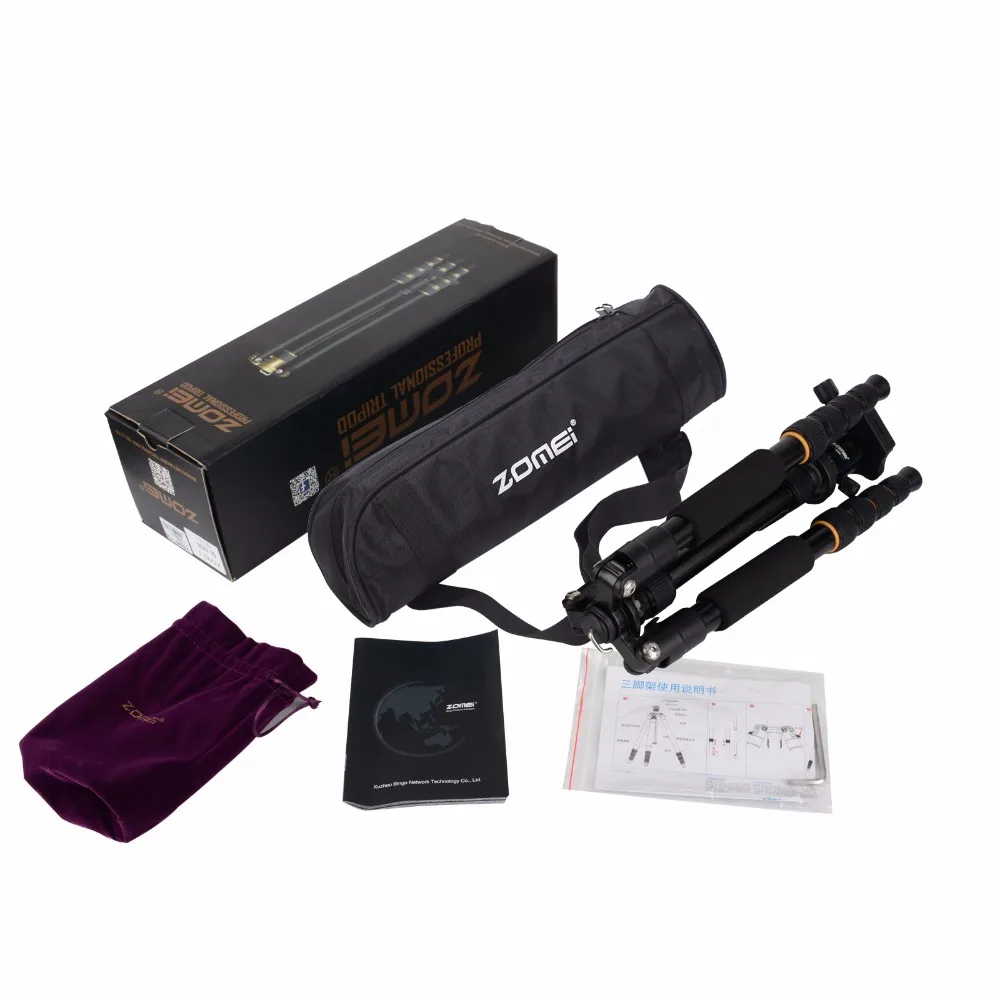 ZOMEI легкий портативный Q666 Профессиональный дорожный штатив для камеры монопод Алюминиевый шаровой головкой компактный для цифровой SLR DSLR камеры