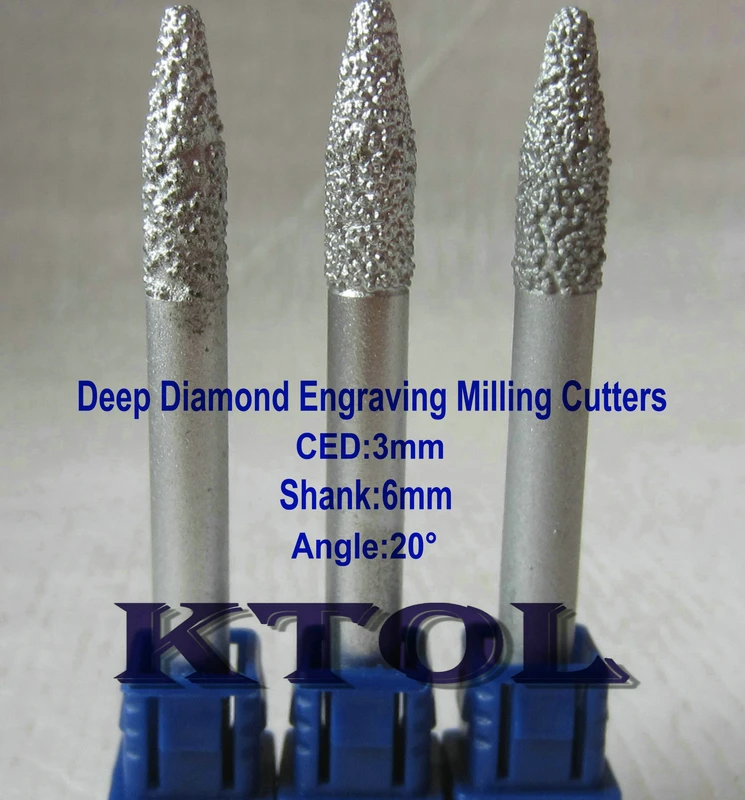 

Free Shipping New 5pc/set 20Angle 6mm V-Carve Diamond Bits CNC Router Tools for 3D Stone Bit Deep Engraving Milling Machine Tool