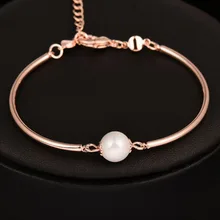 SINLEERY Шарм Браслет Из Искусственного Жемчуга Браслеты розовое золото серебро цвет ювелирные изделия для женщин Девушка Мода Bijoux SL272