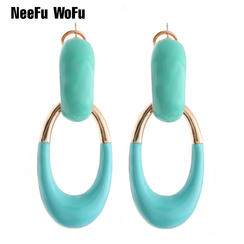 

NeeFu WoFu Drop Long Earrings Zine Alloy Dripping Brand Crystal Big Earring Large Long Brinco Ear Accessories Oorbellen Gift