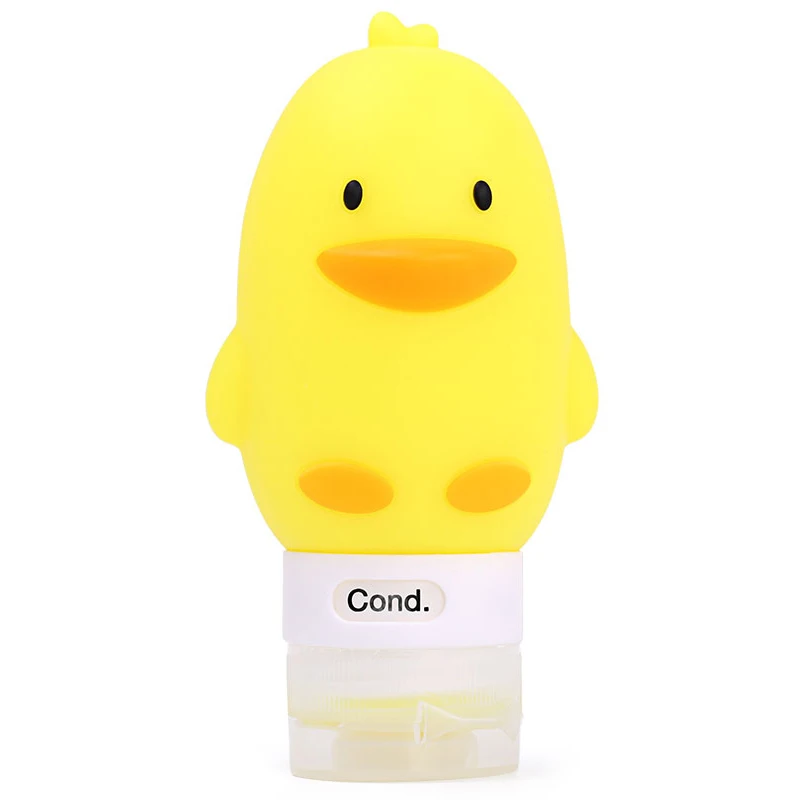 1 шт. портативная многофункциональная бутылка для моделирования мультяшных животных силиконовый контейнер для жидкого макияжа с мультяшным рисунком Прямая поставка - Цвет: yellow duck 100ML