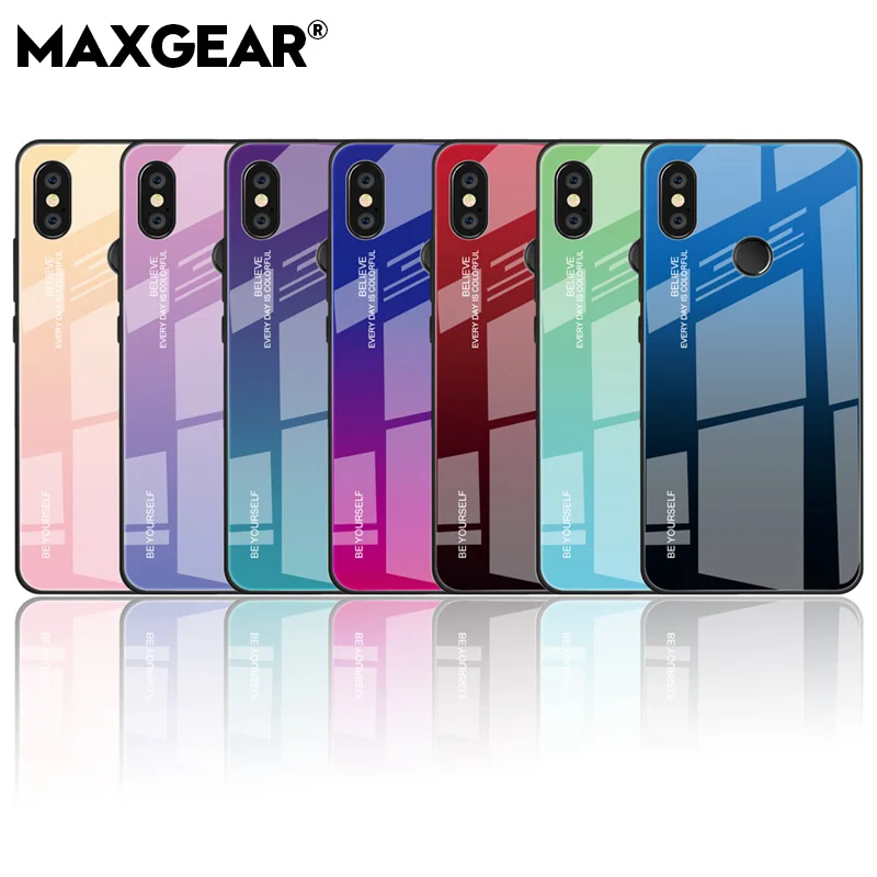 

Gradient Marble Tempered Glass Case For Xiaomi Redmi 6A 4X Note 5 6 Global Pro Plus A2 Lite Pocophone F1 Square Silicone Cover
