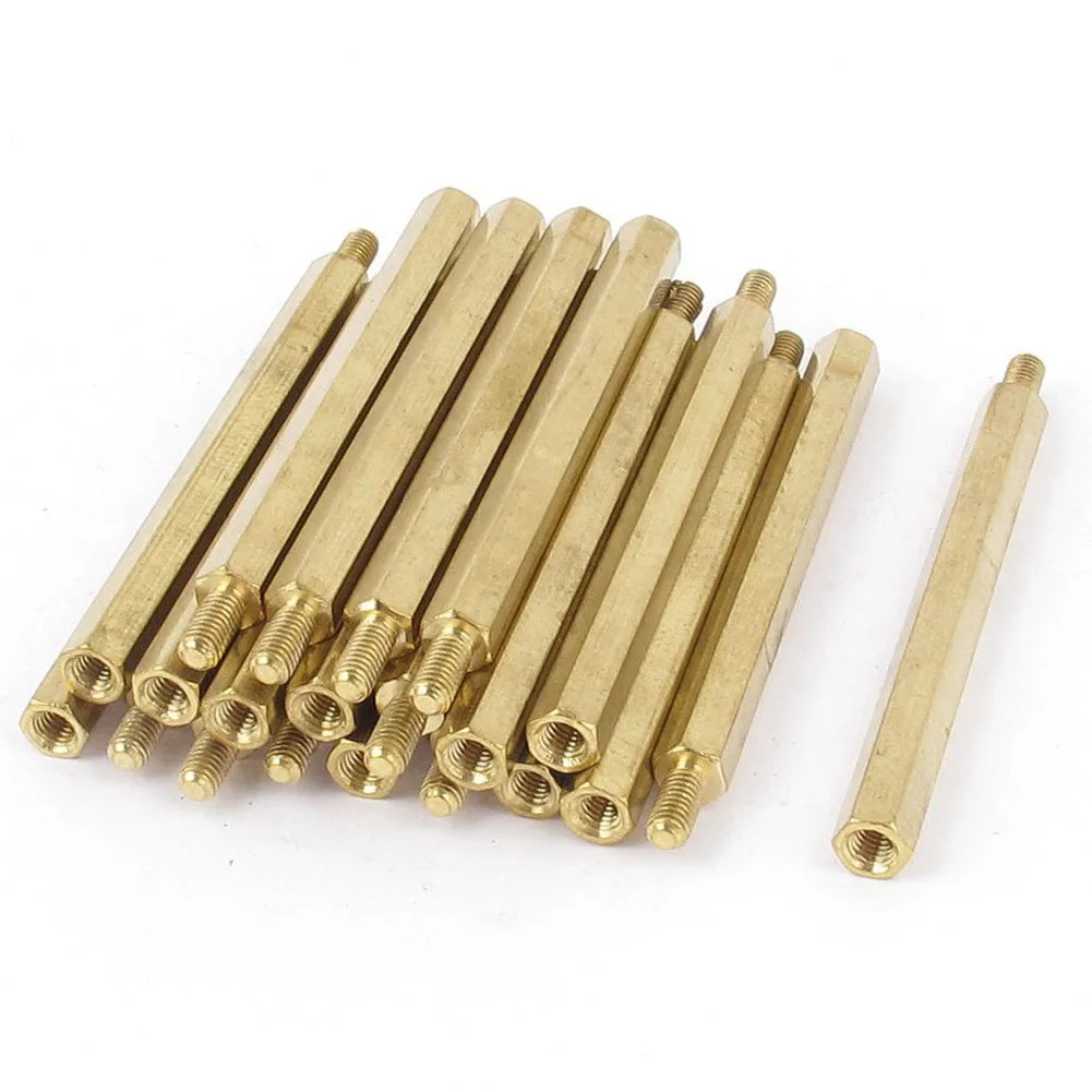 MYLB 20 Pcs M3 3mm Male Female Brass Hex Standoff PCB Spacer Pillar