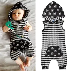 AU/Летняя Одежда для новорожденных мальчиков; Топы с капюшоном; боди; комбинезон; наряды