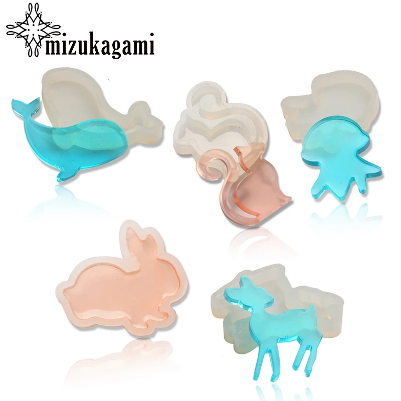 1pcs UV Resin Jewelry Liquid Silicone Mold Rabbit Deer Cat Animals Resin Charms Mold For DIY Intersperse Decorate Making Jewelry