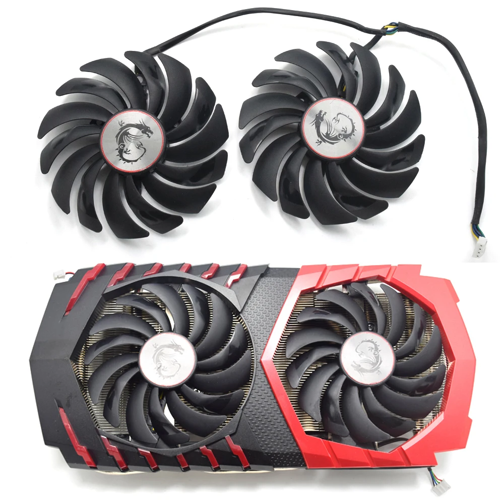 Kaufen 95 MM PLD10010B12HH PLD10010S12HH Kühler Lüfter Für MSI Radeon R9 380 Rüstung 2X GTX 1060 1070 1080 TI RX 470 570 RX580 Gaming Karte