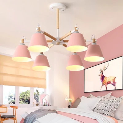 

Nordic LED Chandelier For Living Room Hanging Lights Lustres para sala de jantar Lampshade Wood Dining home Lighting Fixtures