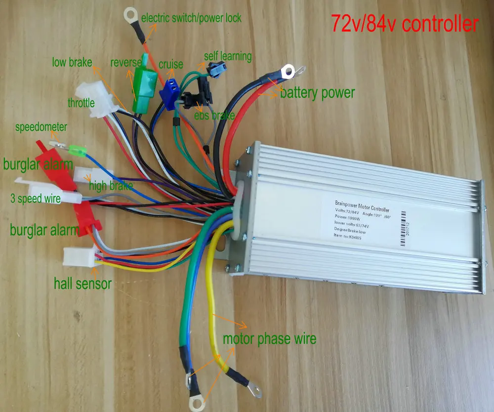 

BLDC motor controller 72v84v800w1000w 15mosfet with EBS brake 3speed reverse for electric scooter tricycle bicycle MTB monimoto