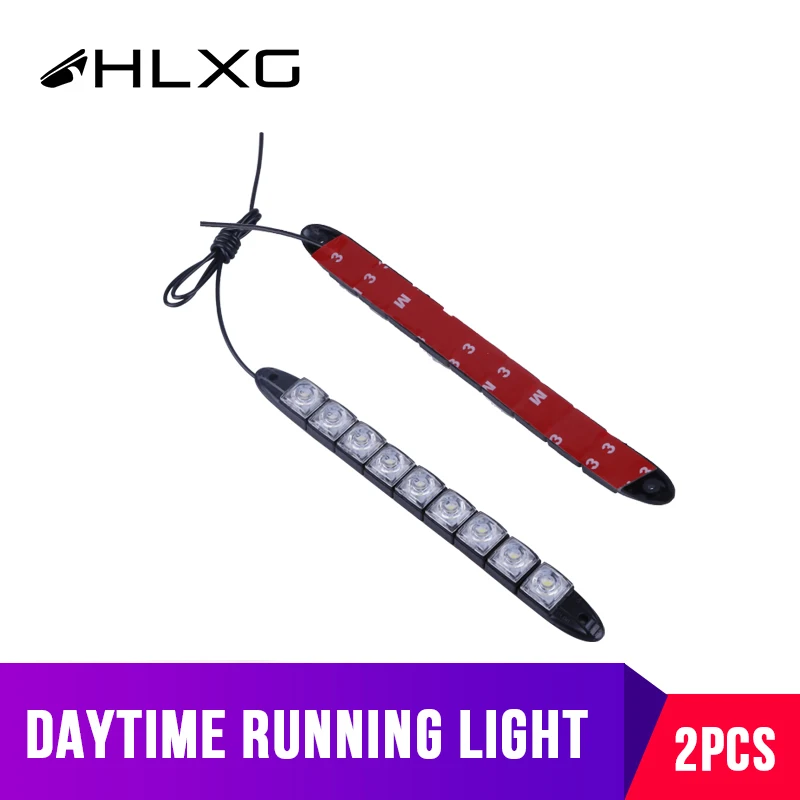 

2x White DC 12V 9-LED Daytime Running Light DRL diode lamps for cars Front Fog Day Driving Lamp LED Strip Lights angel eyes hlxg