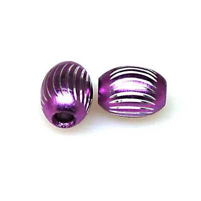 

Beads,Loose beads,8*11mm Oval Aluminium Beads,Purple beads with carving, sold of 500pcs