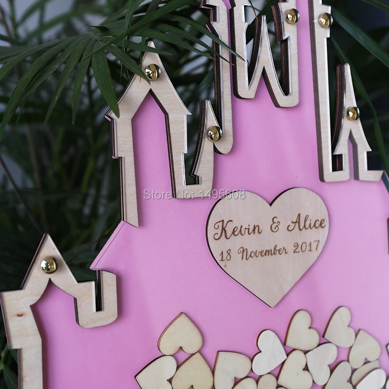 Custom Wedding castle Guest Book Alternative Mason Jar Unique wedding sign Drop Box wooden wedding supplies