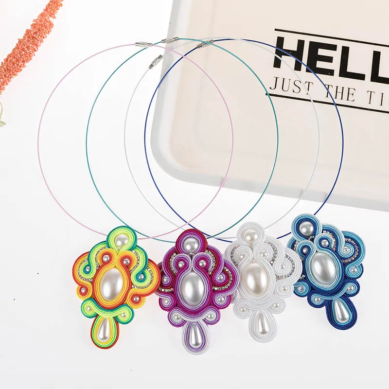 

KPacTa Fashion Pendant Necklace Vintage Soutache Handmade Weaving Ethnic Jewelry Women Girl Wedding Party Jewelry Hot Sale Gifts