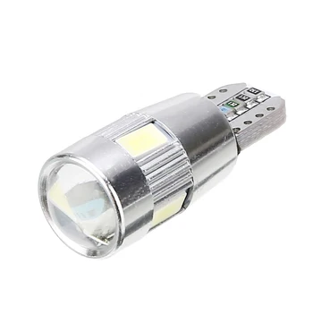 

Car Styling10Pcs/set T10 W5W Car Interior White LED CANBUS 6SMD 5630 Lens Bulbs Side Car Marker Parking Light
