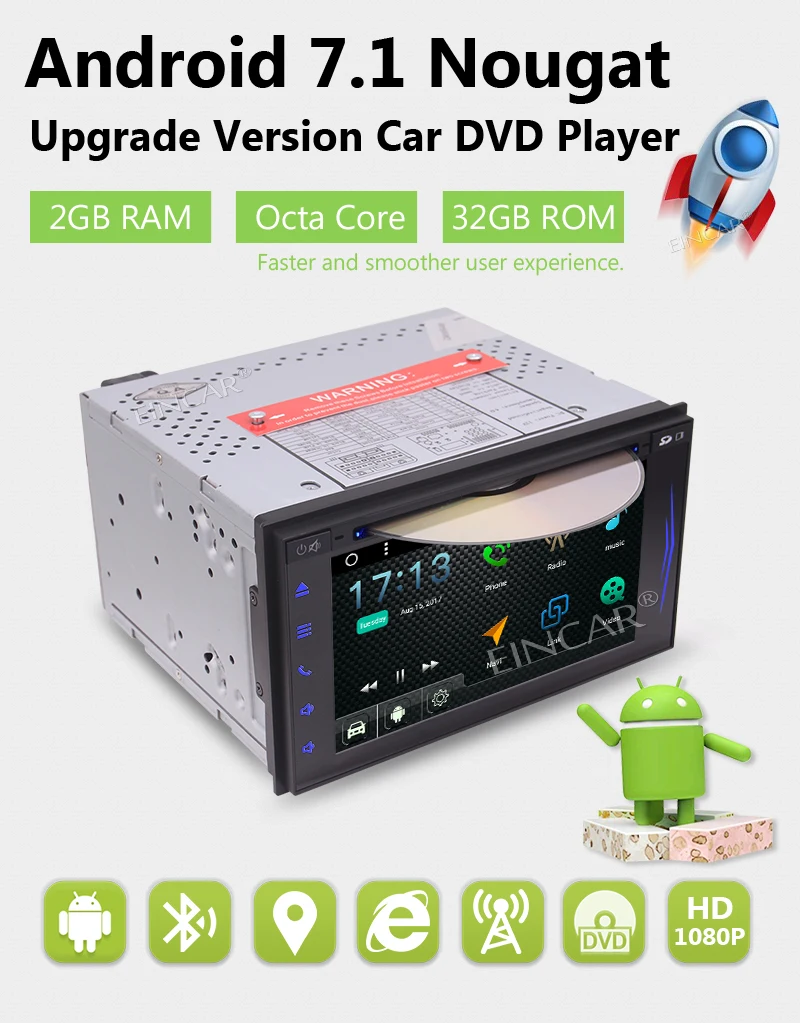 Cheap Android 7.1 Octa-core car styling Car Stereo with Touch Screen 7