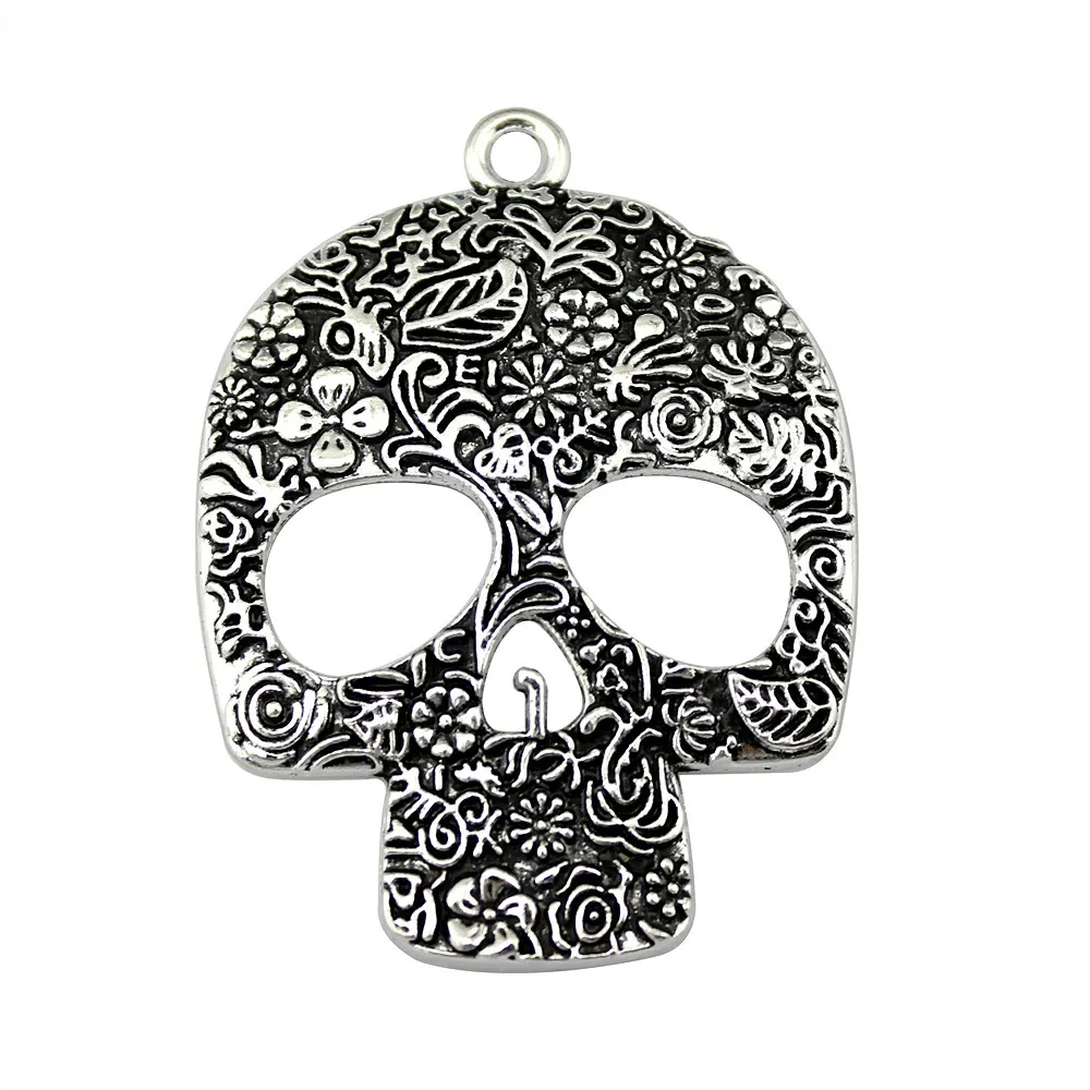 WYSIWYG 1pcs 66x49mm Big Skull Charm Large Skull Charm For Jewelry