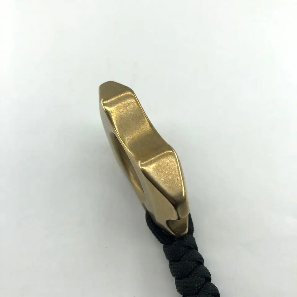 Single Holes Solid Brass EDC Outdoors Self-defense Tools Brass Opener Keychain
