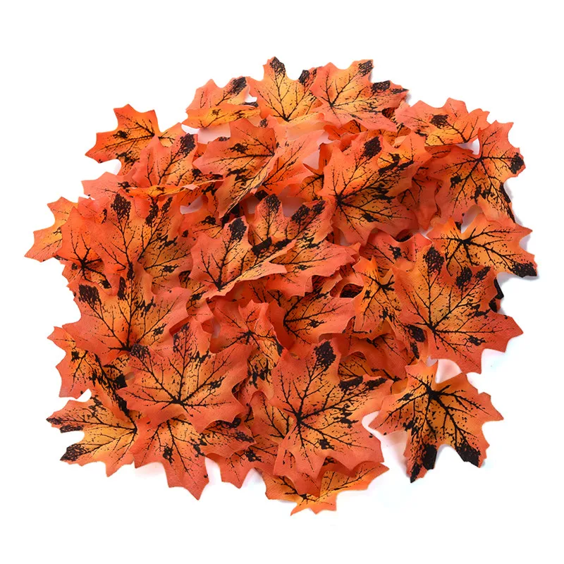 

50/100/300/500/1000 pcs Silk Cloth Artificial Maple Leaf Multicolor Autumn Fall Leaves for Art Scrapbooking Wedding Party Decora
