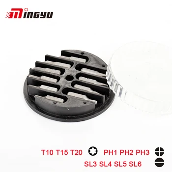 

10pcs Security Bit Set 1/4 Inch Hex Shank 25mm Slotted Phillips Torx Screwdriver Bits with A Round Plastic Case PH Flat Bits