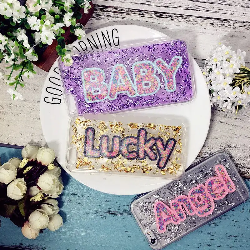 

Unique Custom name letter 3D luminous flake case for iPhone 6 6s 7 8 plus X XS MAX XR for Samsung galaxy s8 s9 plus note 8 9