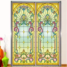 Пользовательские размеры стеклянные пленки двери стикер s винтажное искусство в европейском стиле матовый, непрозрачный самоклеящийся стикер с изображением