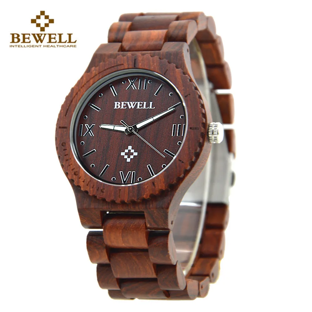 Лучшие продажи Relojes BEWELL деревянные часы мужские наручные с автоматической датой