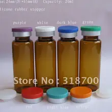 200 шт./лот 20 мл Янтарный медицинский стеклянный флакон с силиконовым пробником с откидной крышкой 20cc стеклянные флаконы для косметики