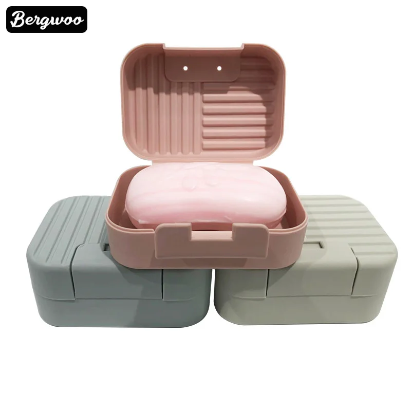 Портативная Коробка для мыла для путешествий, чехол для мыла с улыбающимся лицом, пластиковый чехол для мыльницы с крышкой и пряжкой