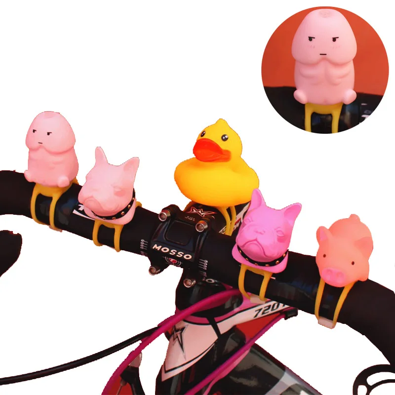 

2019 New Cute Cartoon Bike Horn Bicycle Lights Bell Squeeze Horns For Toddler Children Adults Cycling Light Rubber Oys