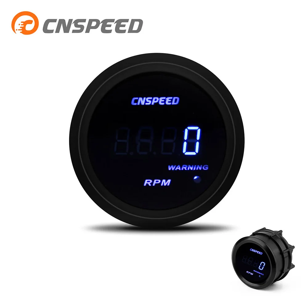 CNSPEED " 52 мм 20Led цифровой тахометр для автомобиля 0-9999 об/мин/черный тахомет/гоночный спидометр/Автомобильный измеритель YC101337