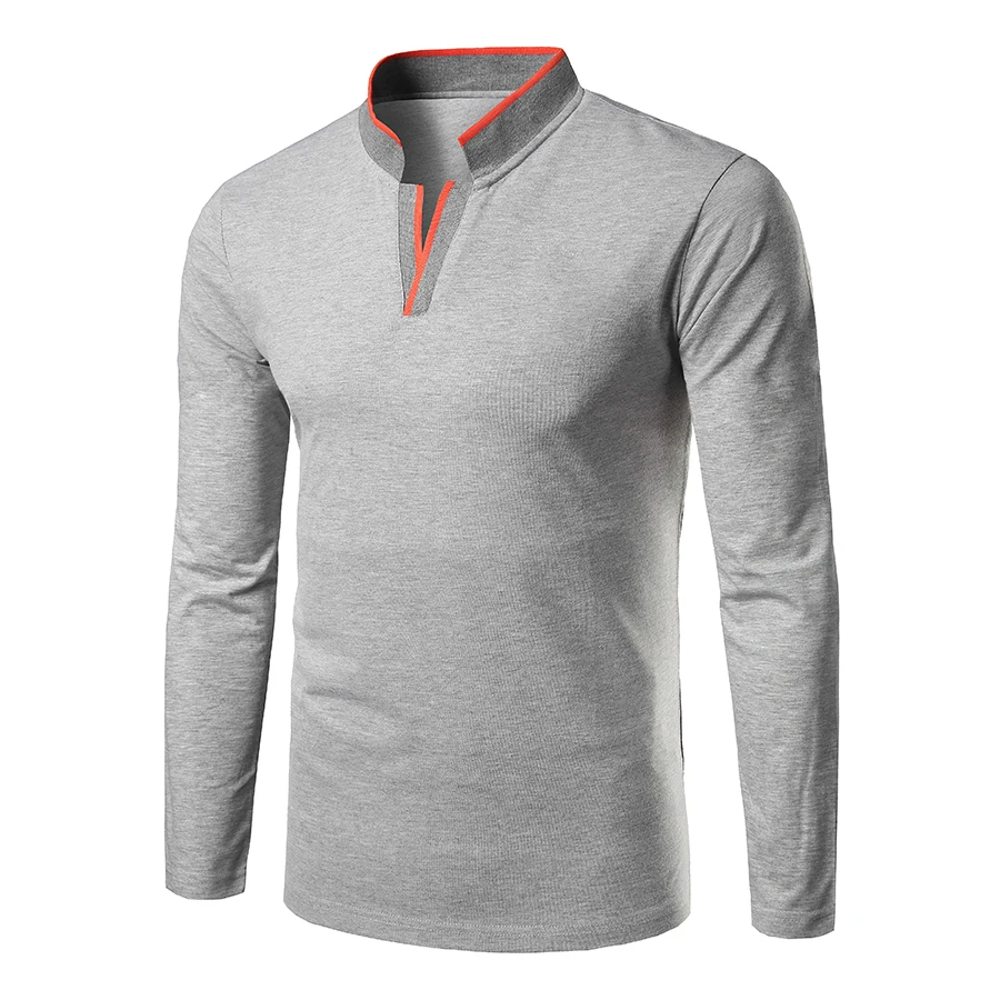 2019 Brand Men Polo Shirt Solid Color Long Sleeve Slim Fit Shirt Men