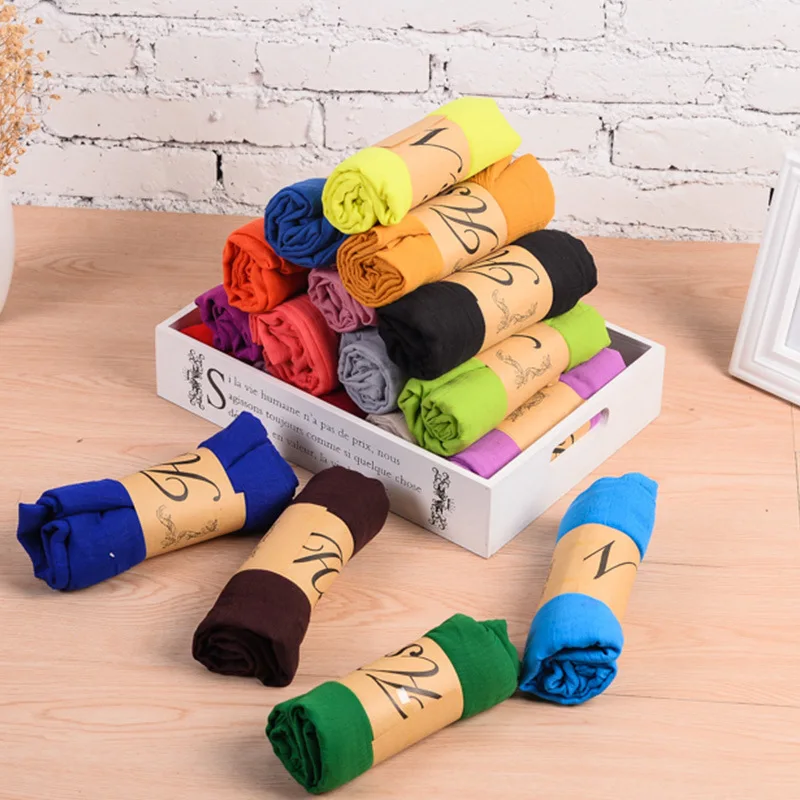 

2016 Fashion Winter Scarves Women Hijab Scarf Cotton Pure Color blanket Scarf Female Brand Winter Shawls And Scarves