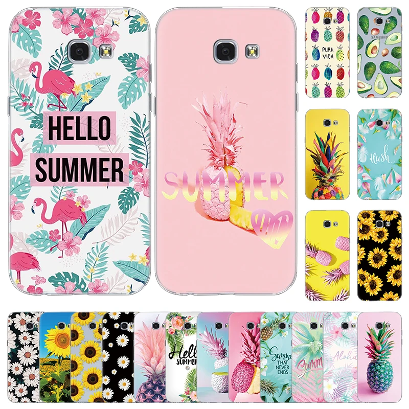 

Flower Summer Clear Soft TPU for Samsung Galaxy A5 2017 Case Fundas Silicone For Samsung A5 2017 Case Back Cover Bags Coque Capa