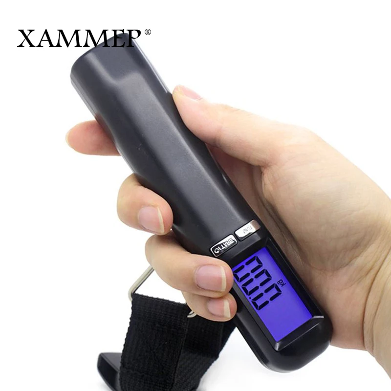 Electronic Scale Mini Digital Hanging Fishing Luggage Scale 50kg/0.1kg LCD Portable Hand Held Scale Travel Suitcase Xammep