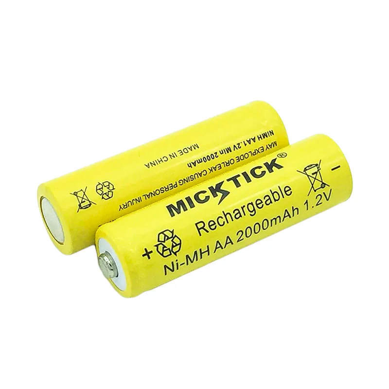2Pcs MICKTICK 2000mah Rechargeable AA 5 battery 1.2V 2a NI MH