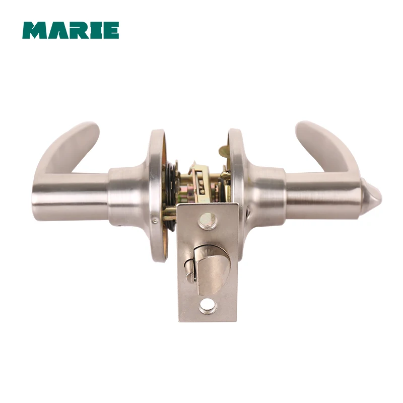 Round Door Handle Door Knobs Lock Stainless Steel Entrance Passage Door Lock  for Bedroom Living Room Bathroom