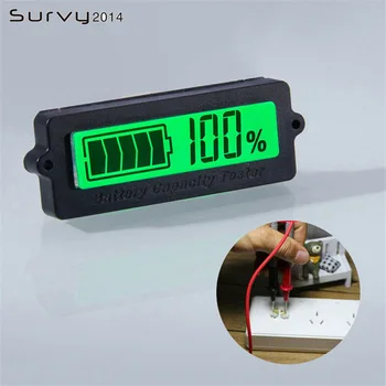 

Green 12V LY6W Lead Acid Battery Capacity Indicator LCD Digit Display Meter Lithium Battery Power Detector Tester Voltmeter