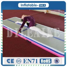 3x1x0,1 м надувной коврик для гимнастики с двойными стенками из ткани с электрическим насосом(Размер: 300x100x10 см