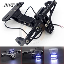 Задний держатель номерного знака мотоцикла с ЧПУ для Lc4 Honda Forza Mt10 Bmw Nine T Xj600 Pcx 125 Tmax Led Portatarga# EJ084