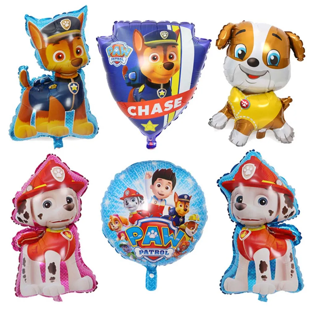 

9 pcs/set Paw Patrol Figure Foil Balloons sets Cartoon Dog Birthday Party Decorations Chase Marshall Ryder Toys for Children