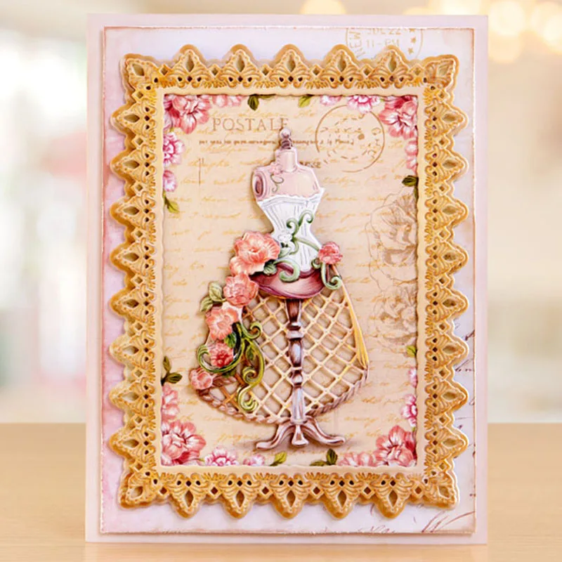 

Cloth Model Lace Rectangle Frame Metal Cutting Dies Stencils for DIY Scrapbooking Photo Album Decorative Embossing Craft Die Cut