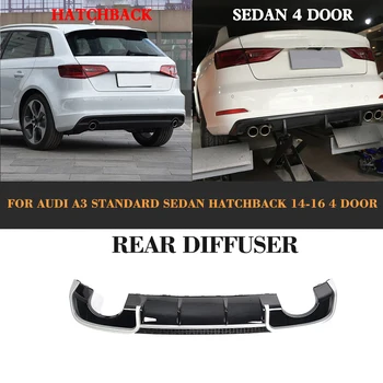 

Black FRP Car Racing Rear Diffuser Lip Spoiler for Audi A3 Standard Sedan Hatchback 2014 - 2016 4 Door 8V Non Sline Four outlet