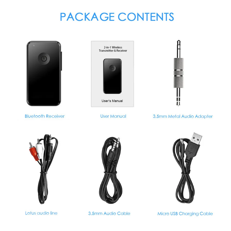 Wirelesss Bluetooth Transmitter Receiver 2-in-1 A2DP 4.2 Bluetooth Car Kit Aux 3.5mm Audio Adapter for TV,Home Stereo,Smartphone (8)
