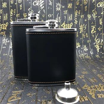 

Alalinong A26 High Quality Pu Leather Black Stainless Steel Hip Flask 8 OZ Liquor Whiskey Alcohol Pocket Flask Wine Flagon Eagle