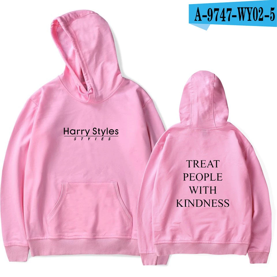 LUCKYFRIDAYF Harry Styles» относиться к людям с доброте толстовки с капюшоном и принтом Для женщин/Мужская модная уличная одежда с капюшоном, толстовка, повседневные худи - Цвет: pink