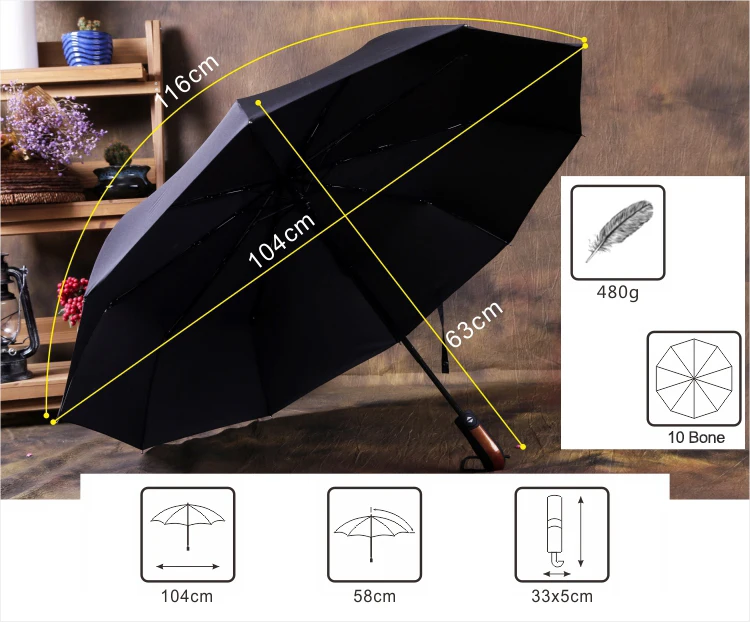 Ветрозащитный складной Автоматический Зонт мужской Авто роскошный большой Ветрозащитный зонты для мужчин дождь Paraguas 10K