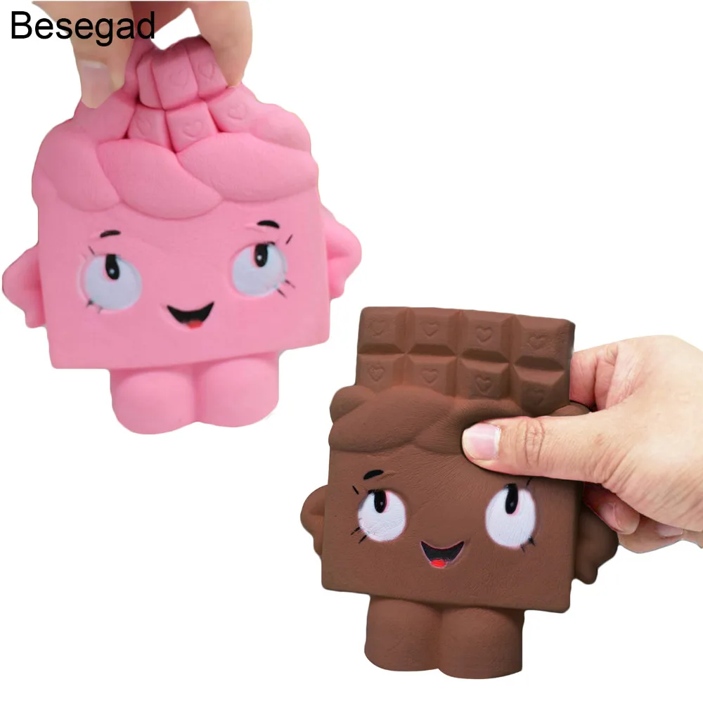 

Besegad Cute Kawaii Jumbo Big Chocolate Cake Squishy Toy Squishi Squeeze Slow Rising for Children Adults Relieves Stress Anxiety